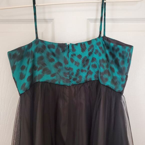 Reign On Green Leopard Babydoll Dress Size 7/8 - Picture 5 of 9